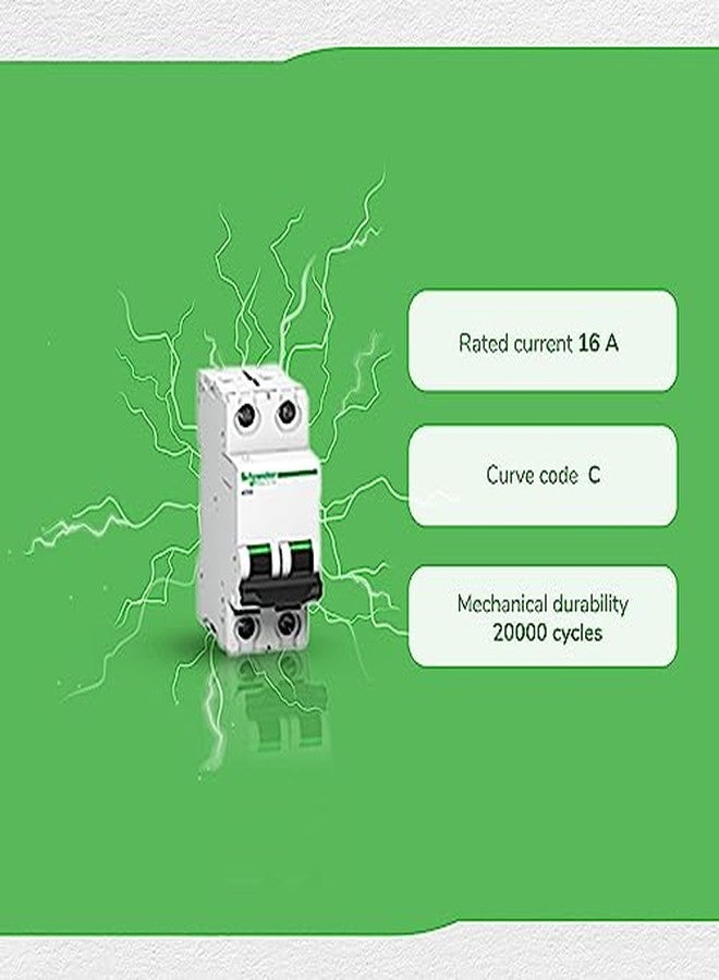 شنايدر إلكتريك قاطع الدائرة المصغر Acti 9 xC60 2P 16A C 10000A - Image 3